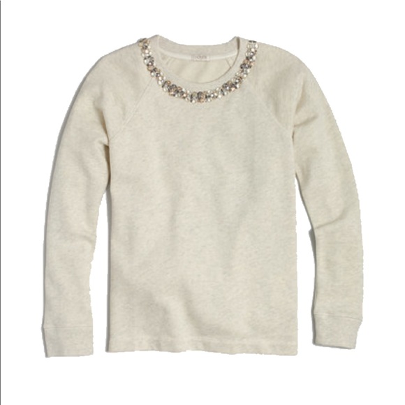 J. Crew Factory Sweaters - J. Crew Factory Embellished Collar Sweatshirt